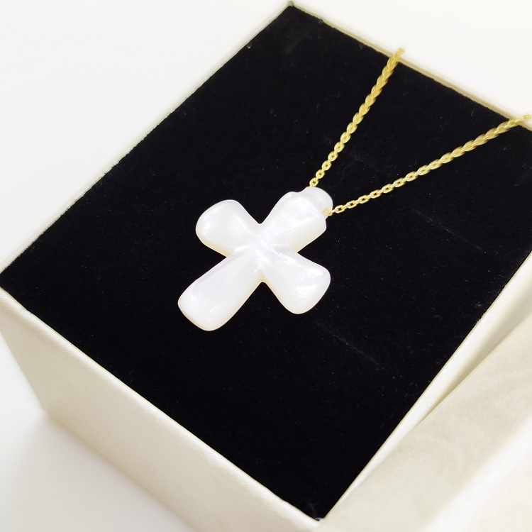 Glass cross necklace