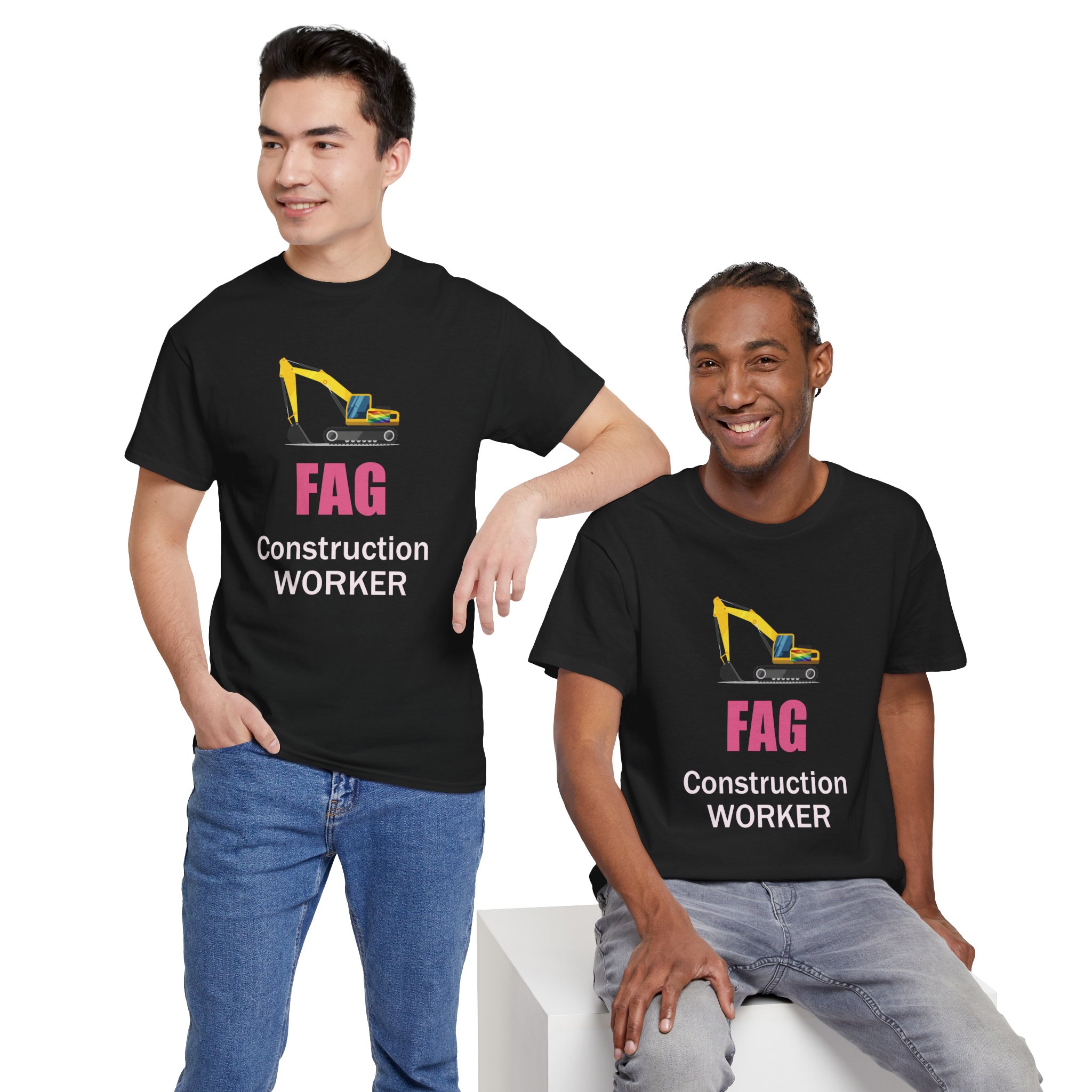 Gay Construction Worker Tee , Fag T-Shirt , Gay Tee