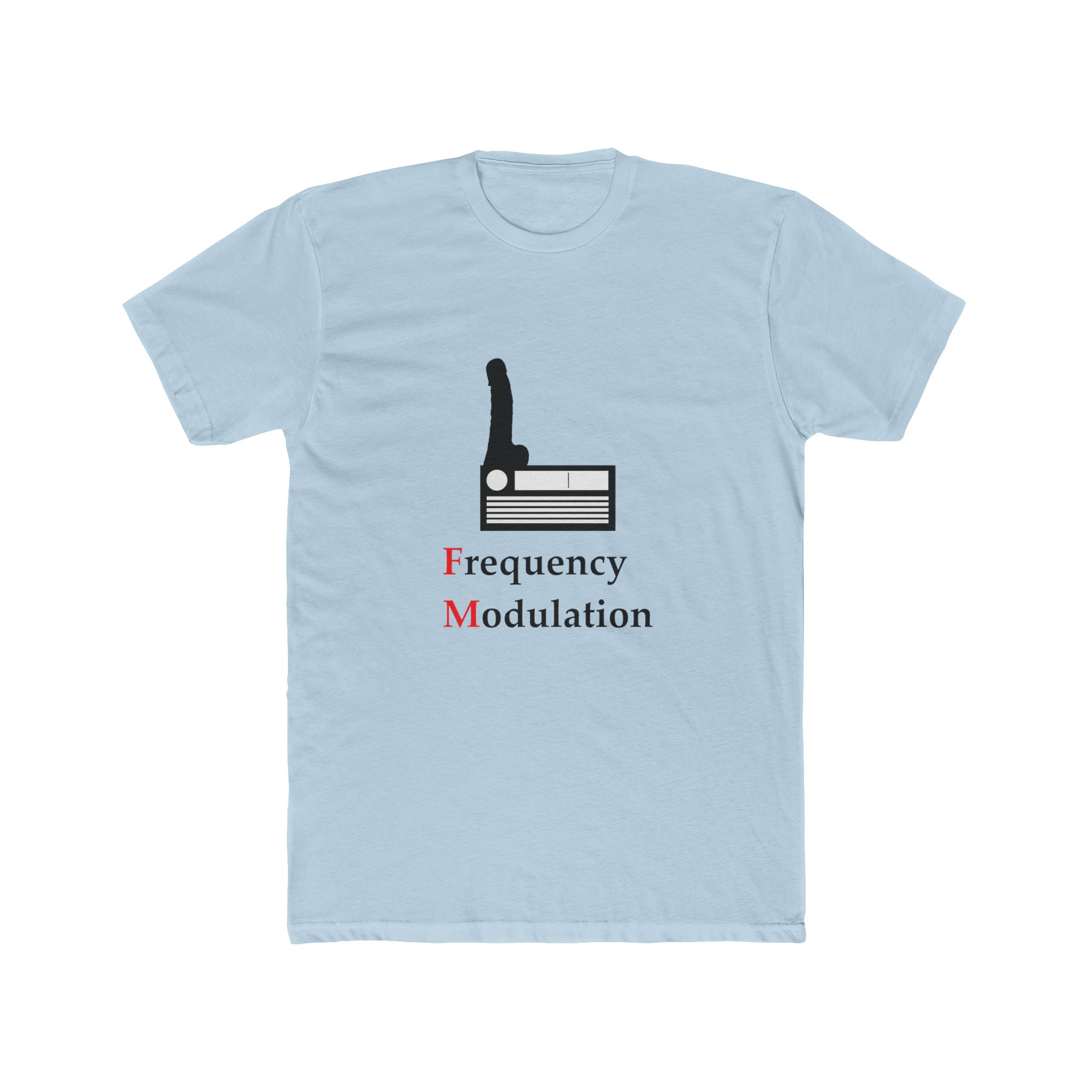 Penis T-Shirt FM Frequencies Unisex Erotic Cotton Crew Tee Music Lover Gift