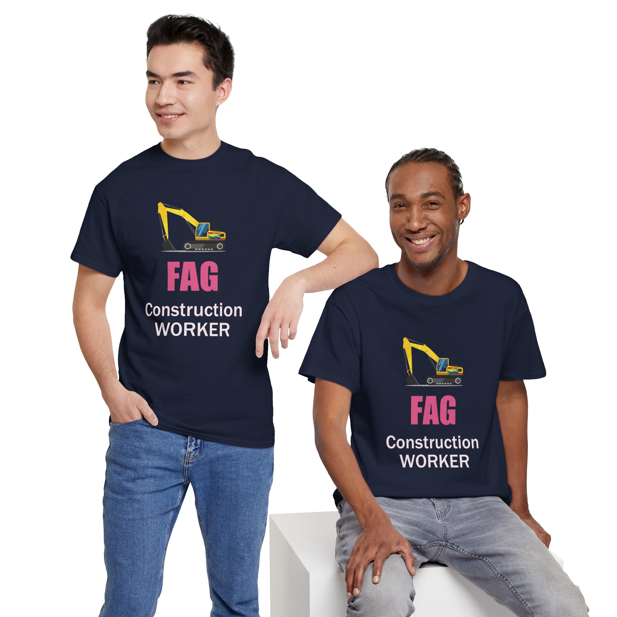Gay Construction Worker Tee , Fag T-Shirt , Gay Tee