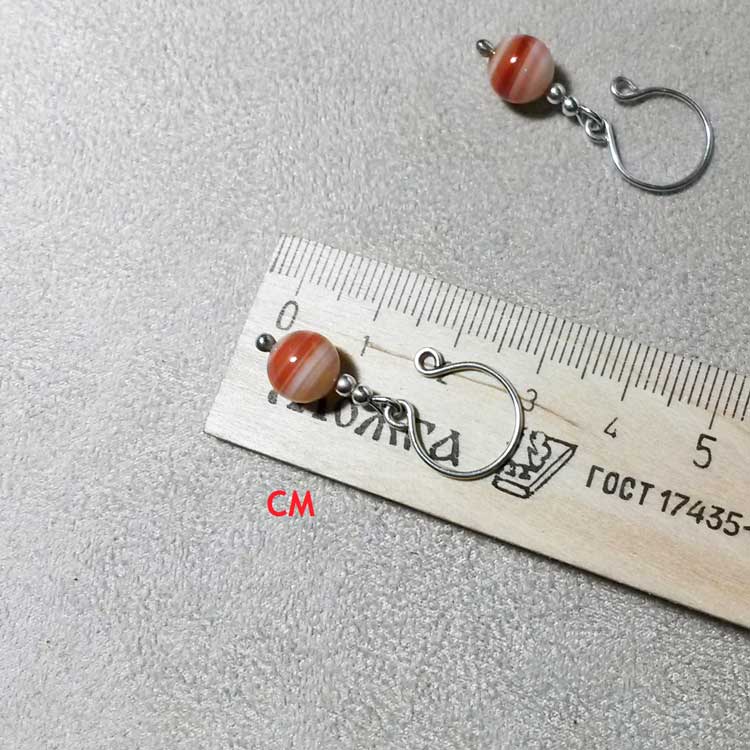 Handmade Nipple Jewelry with Agate Stone Beads & Sterling Silver