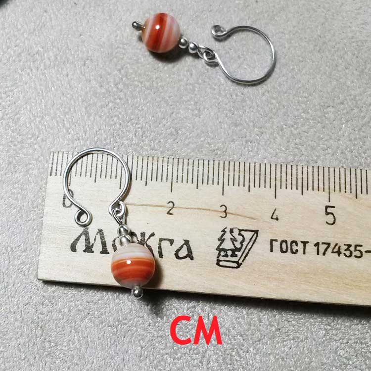 Handmade Nipple Jewelry with Agate Stone Beads & Sterling Silver