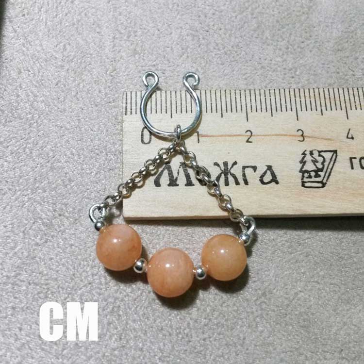 Handmade Nipple Jewelry with Natural Agate Stone & Sterling Silver